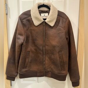 NWT Rainforest Sherpa-lined Nubuck Aviator Jacket